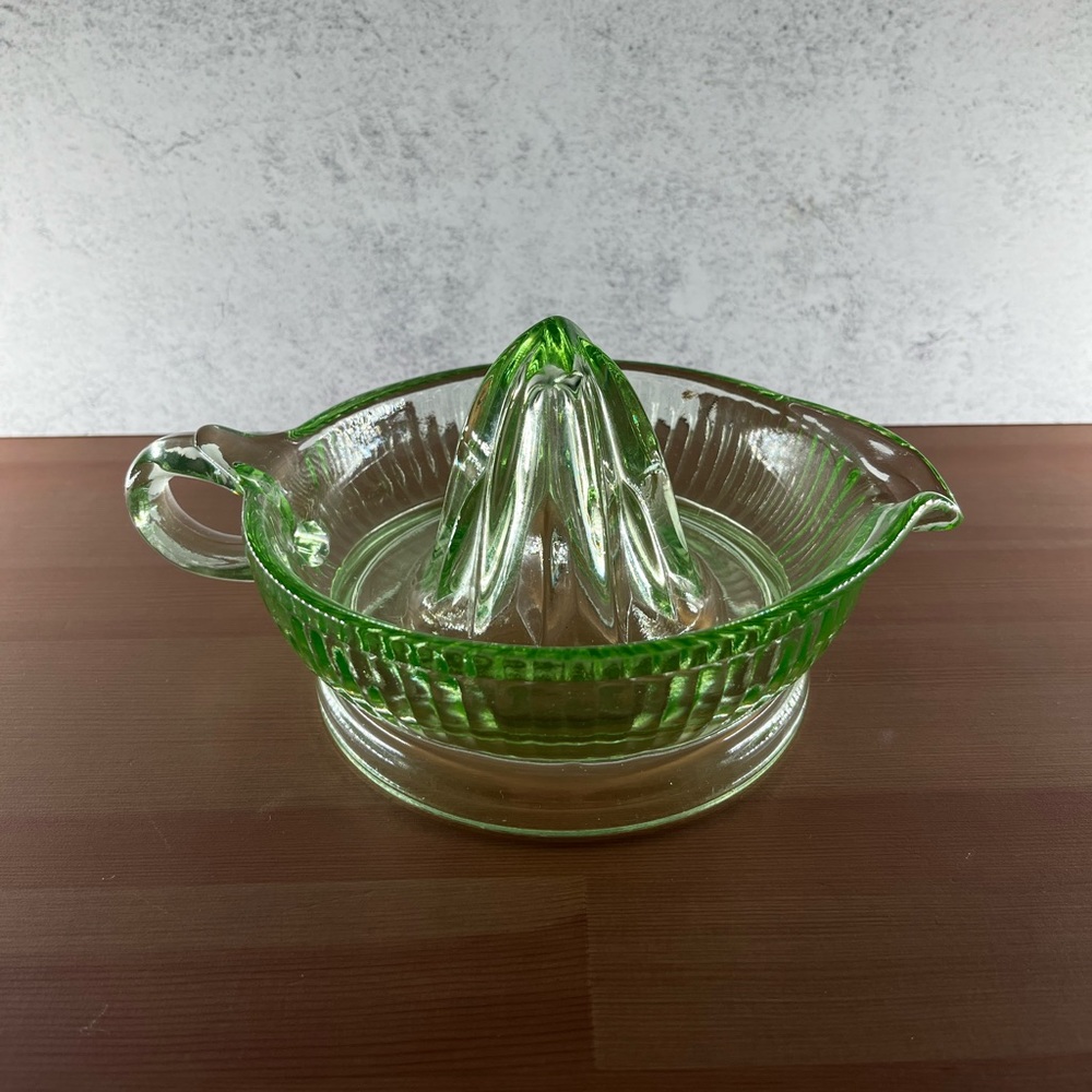 Uranium Glass Citrus Juicer